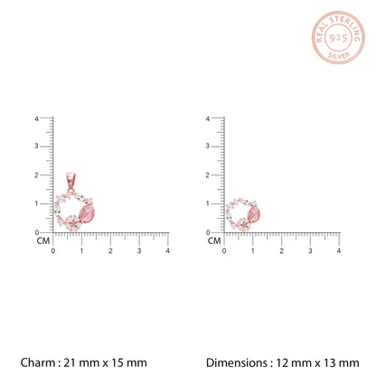 Anushka Sharma Rose Gold Drop Wreath Pendant Set