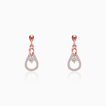 Rose Gold Zircon Drop Earrings
