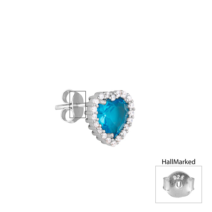 Silver Titanic Heart Of The Ocean Studs - view 4