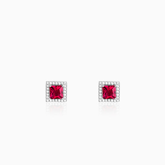 Silver Love Cube Studs