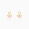 Golden Pink Floral Damsel Earrings