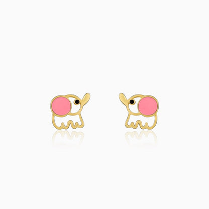 Golden Baby Elephant Kids Earrings (4-12 yrs)