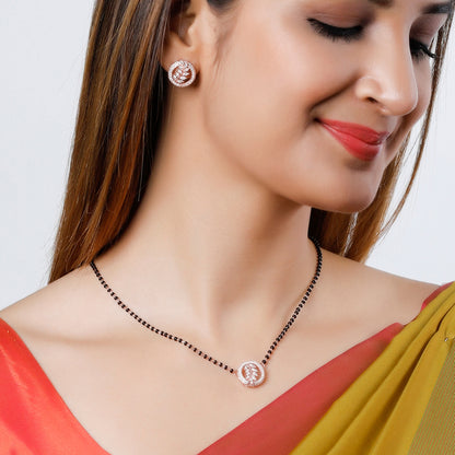 Rose Gold Periwinkle Mangalsutra Set
