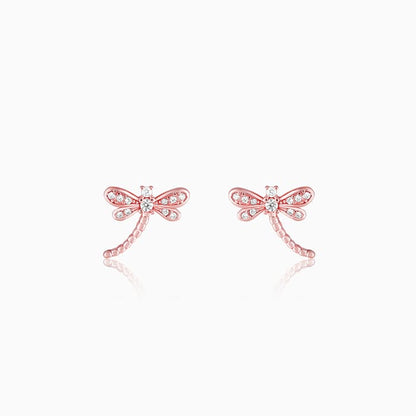 Rose Gold Dragonfly Earrings