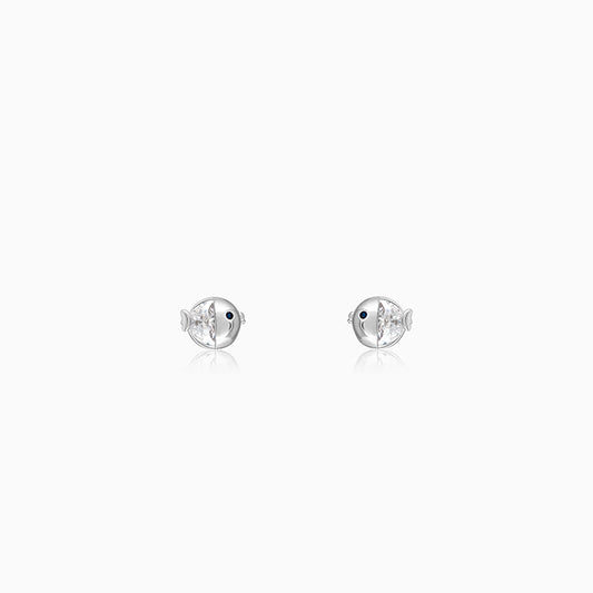 Silver The Fish Stud Earrings (4-12 yrs)