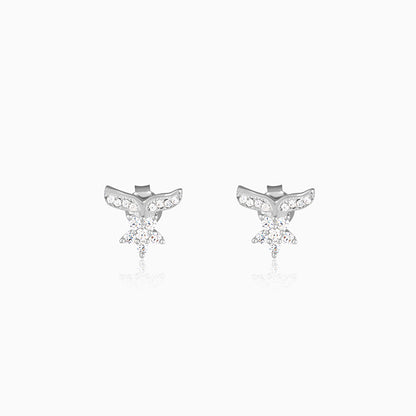 Silver Floral Wing Earrings