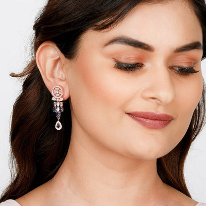 Rose Gold Bluestone Alley Earrings