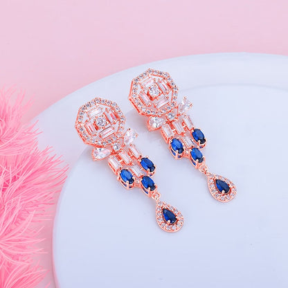 Rose Gold Bluestone Alley Earrings