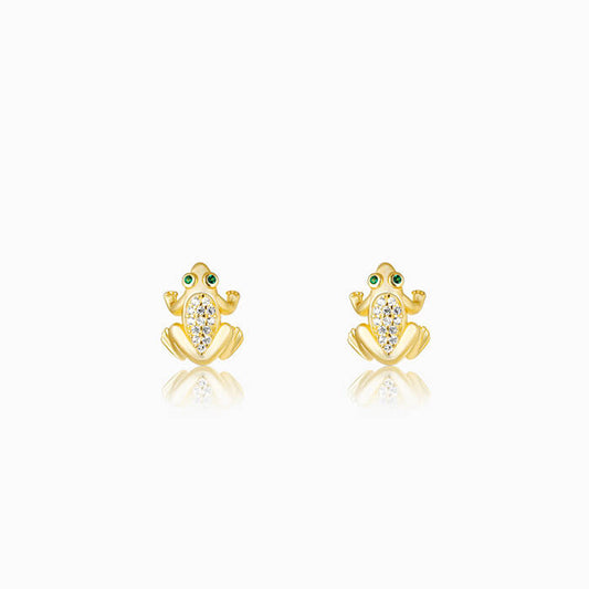 Golden Marriage of Frogs Earrings