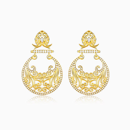 Golden Festive Decor Chandbali Earrings