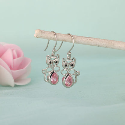 Silver Pink Persian Earrings