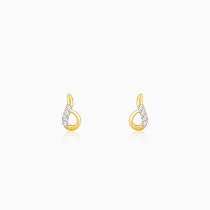 Gold Sparkling Diamond Earrings