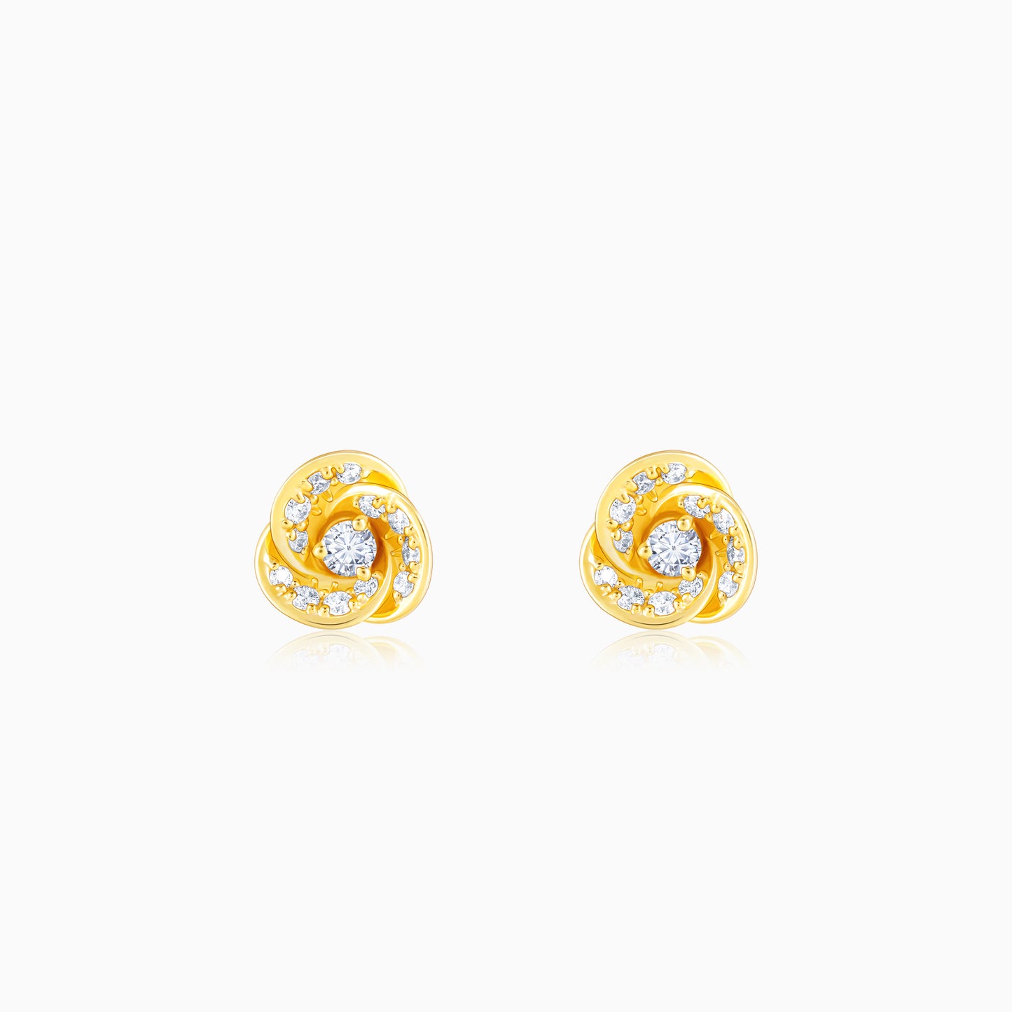Gold Floral Love Diamond Earrings