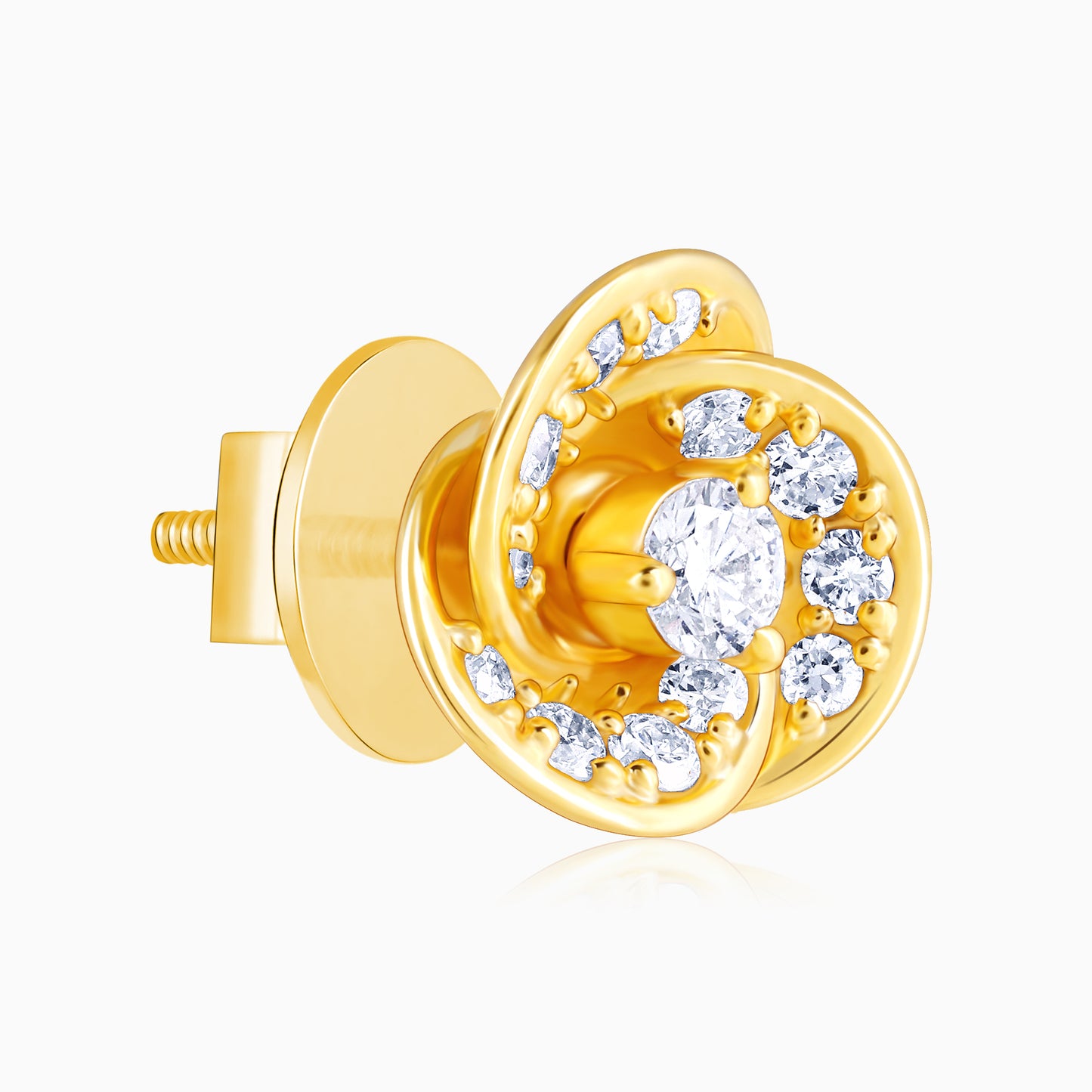 Gold Floral Love Diamond Earrings