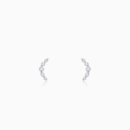 Gold Arc of Beauty Diamond Earrings