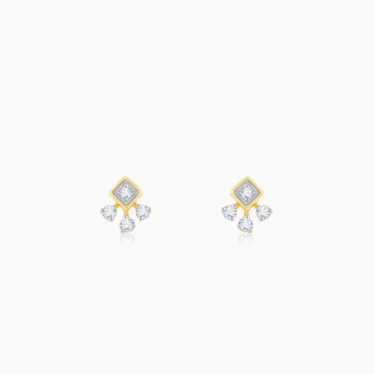 Gold Exquisite Trio Lab Grown Diamond Stud Earrings