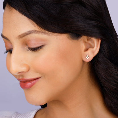 Gold Exquisite Trio Lab Grown Diamond Stud Earrings