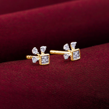 Gold Exquisite Trio Lab Grown Diamond Stud Earrings