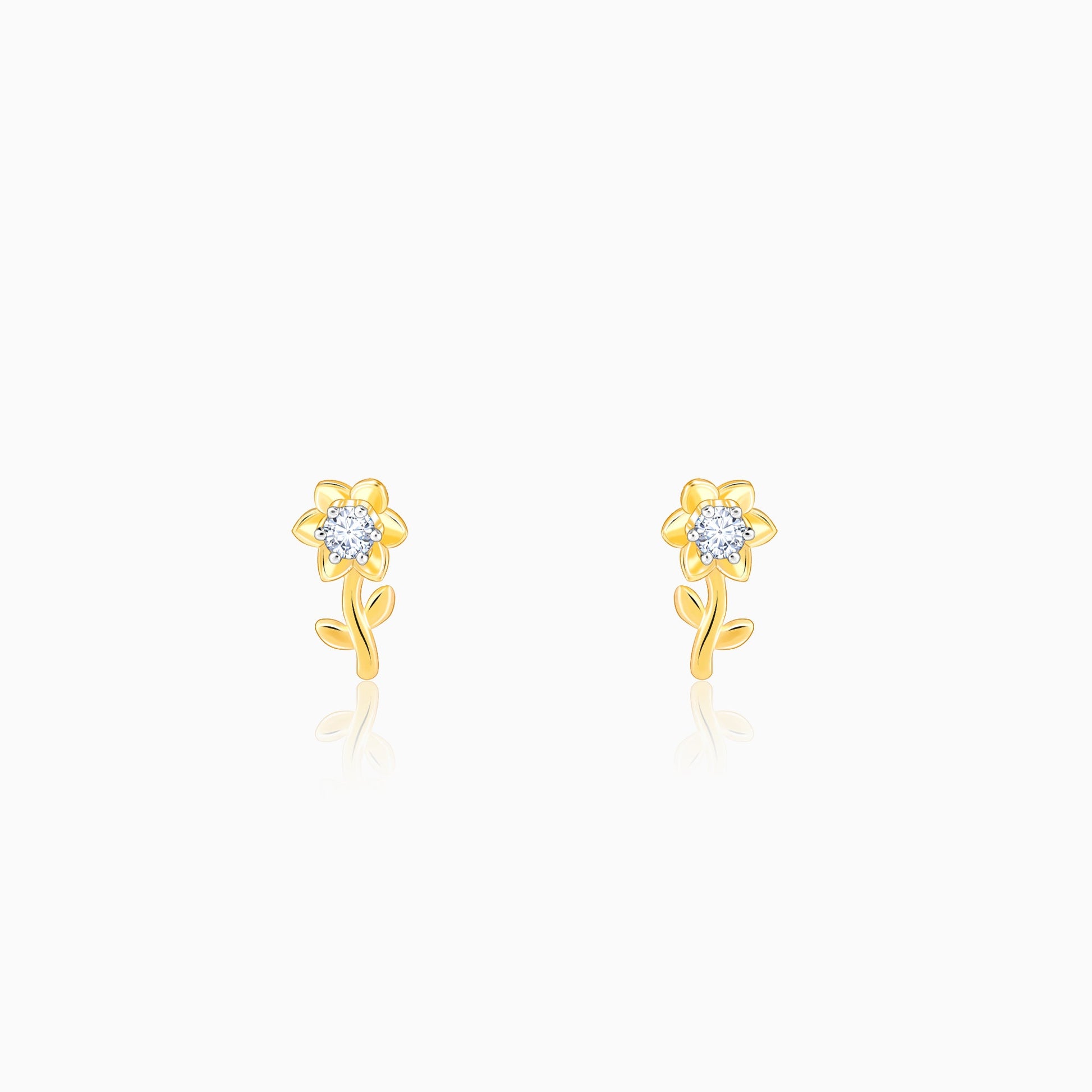 Lab_grown_diamond_Gold_Magnolia_Diamond_Earrings