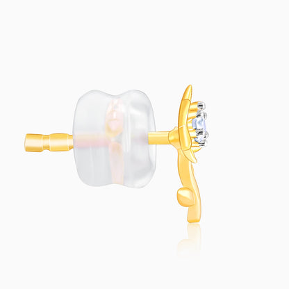 Gold Magnolia Diamond Earrings