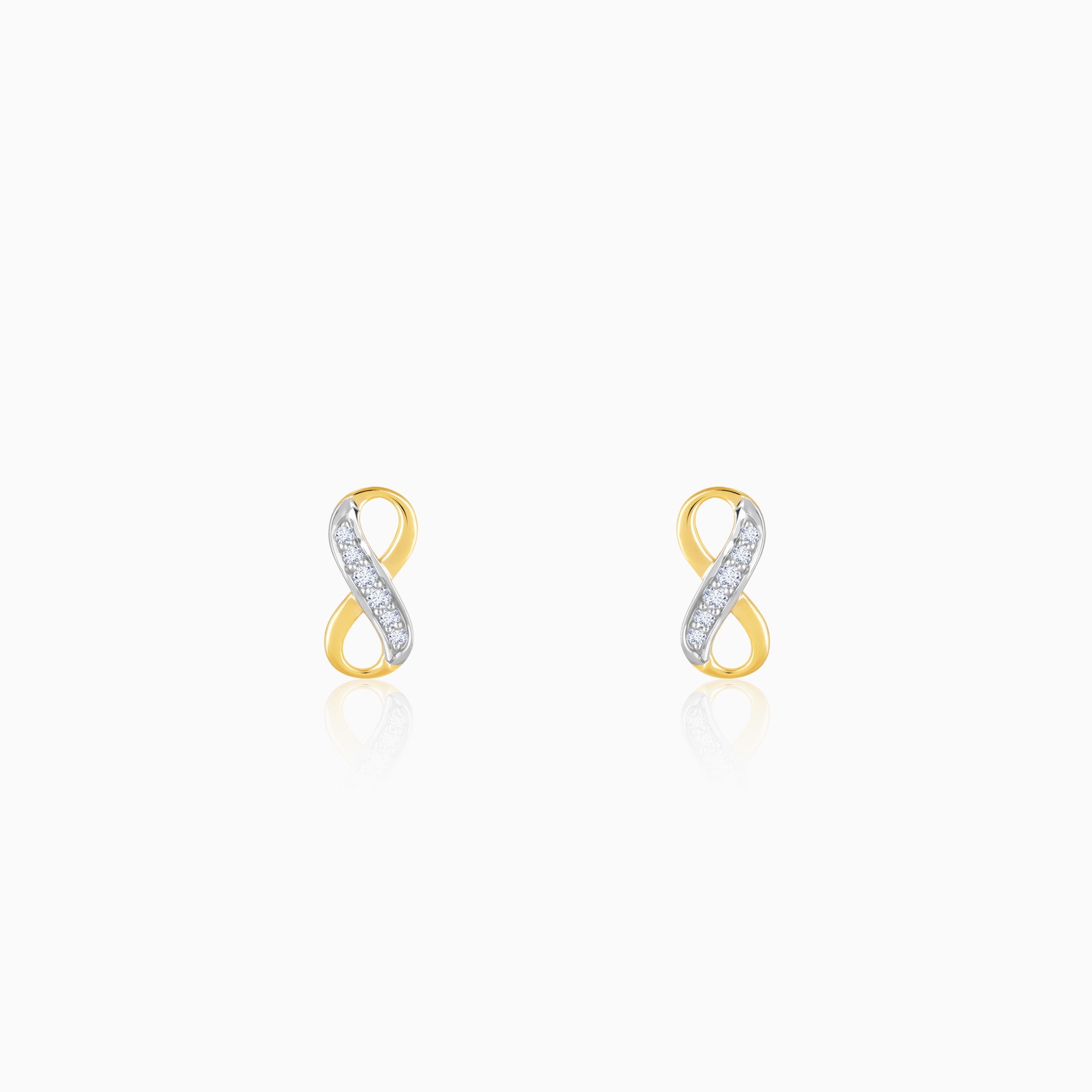 Buy Zavya Endless Love Infinity 925 Sterling Silver Gold Plated Stud Earring  Online