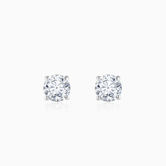 Gold Classic Solitaire Diamond Stud Earrings