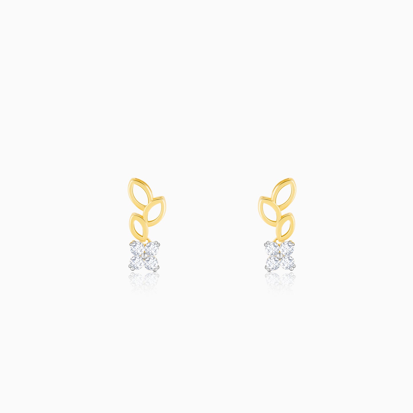 Gold Morning Glory Diamond Earrings