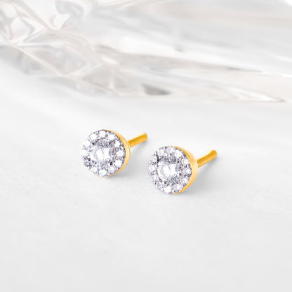 Gold Gorgeous Cluster Diamond Earrings