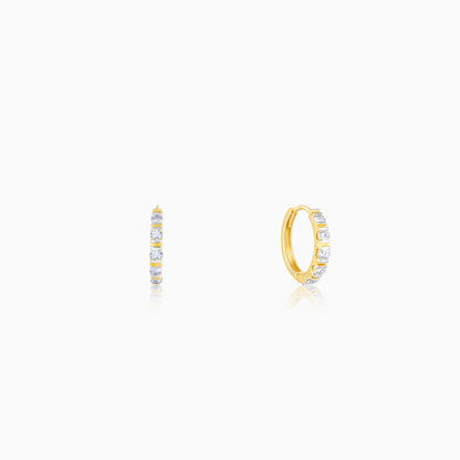 Gold Magnificent Glam Diamond Hoop Earrings