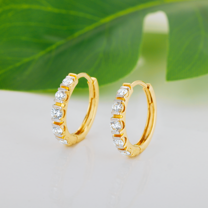 Gold Magnificent Glam Diamond Hoop Earrings