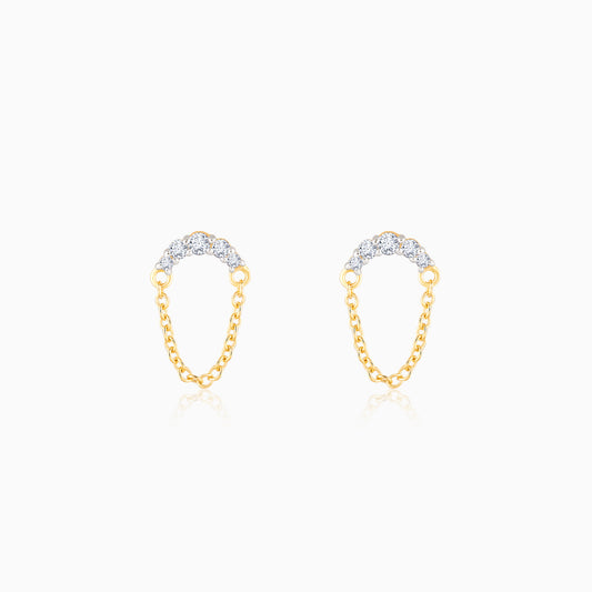 Gold Chained Charisma Diamond Earrings
