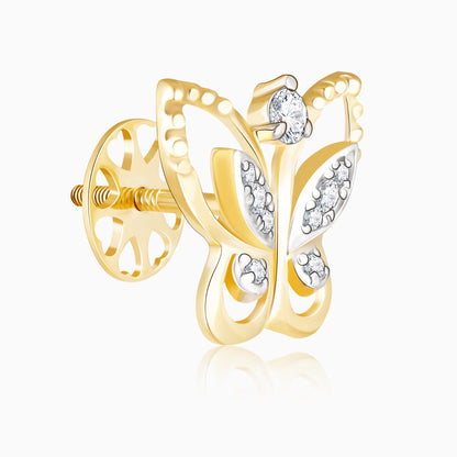 Gold Butterfly Diamond Earrings