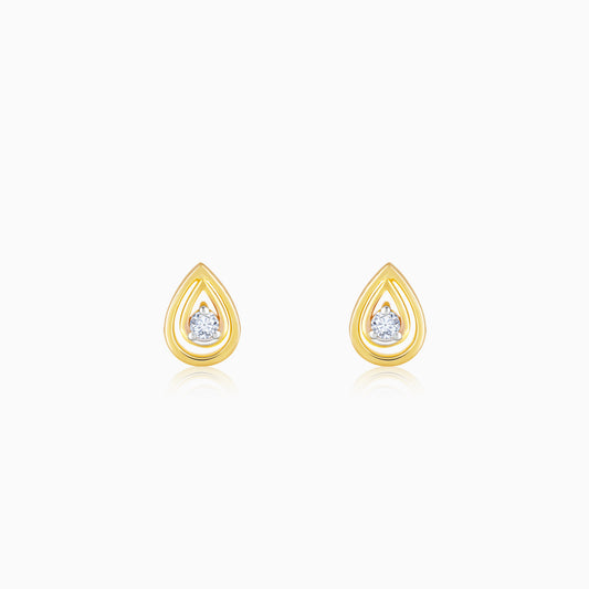 Gold Raindrop Diamond Earrings