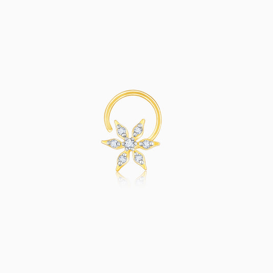 Gold Blossom Brilliance Diamond Nose Pin