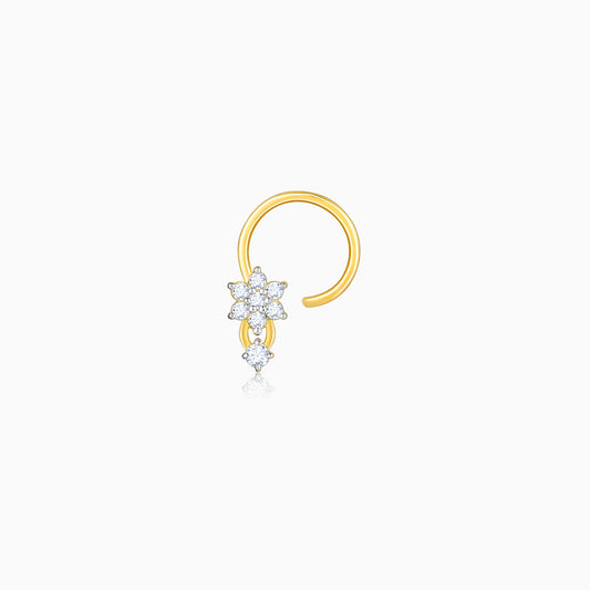 Gold Dreamy Floral Diamond Nose Pin