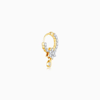 Gold Floral Dew Drop Diamond Nose Ring