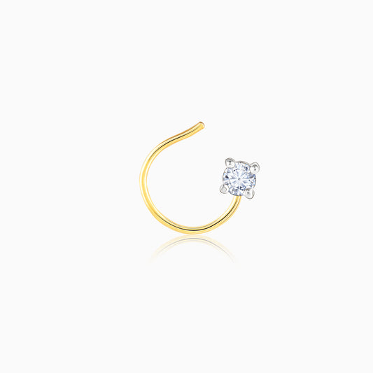 Gold Solitaire Diamond Nose Pin