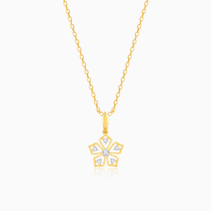 Gold Radiant Petals Diamond Pendant