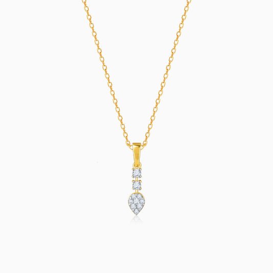 Gold Brilliant Teardrop Diamond Pendant