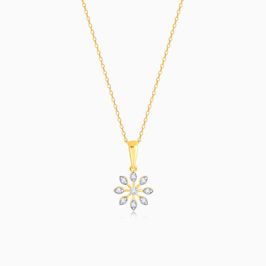 Gold Blossoming Beauty Diamond Pendant