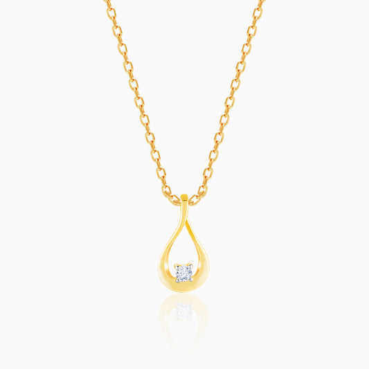 Gold Drop Solitaire Diamond Pendant