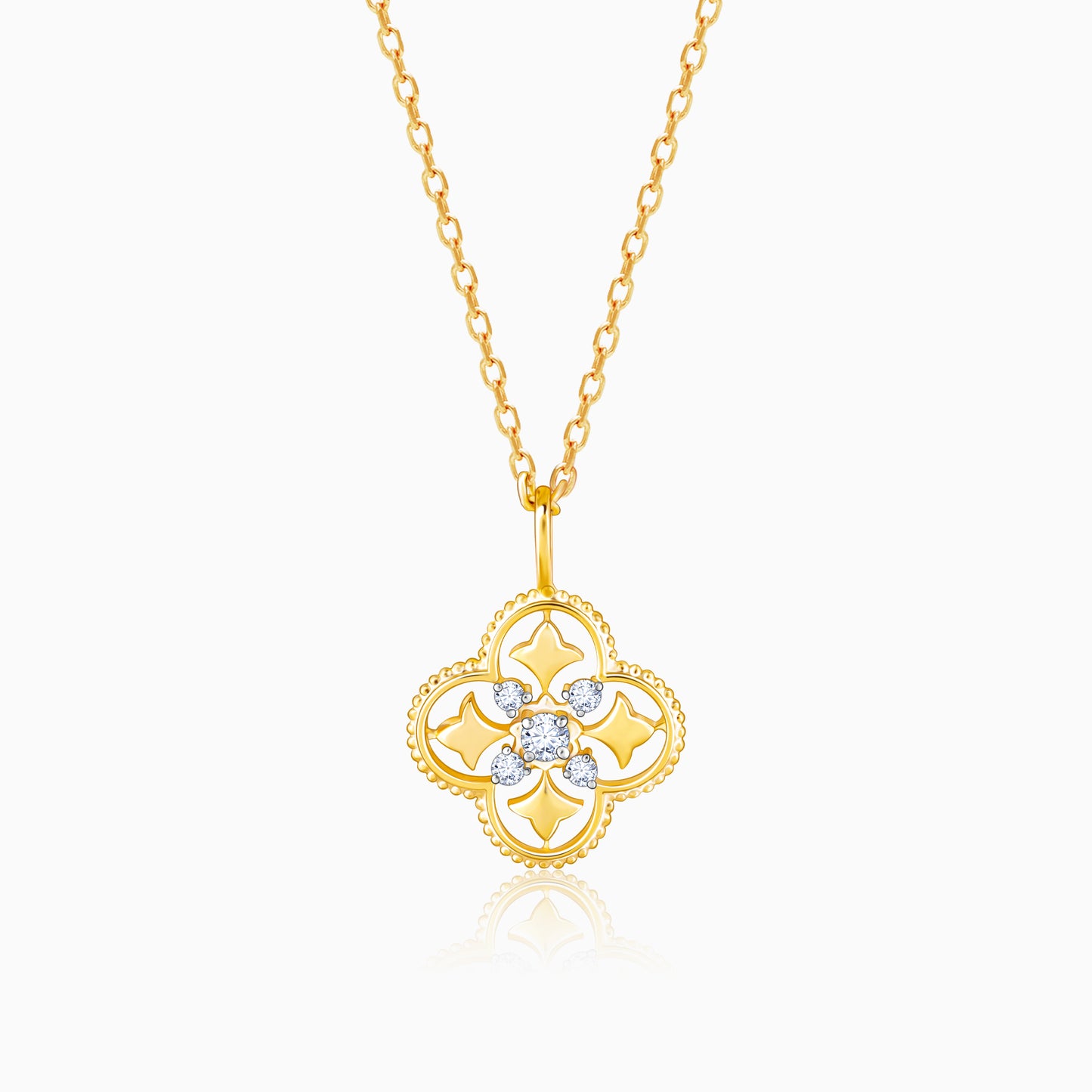 Gold Mystique Bloom Diamond Pendant