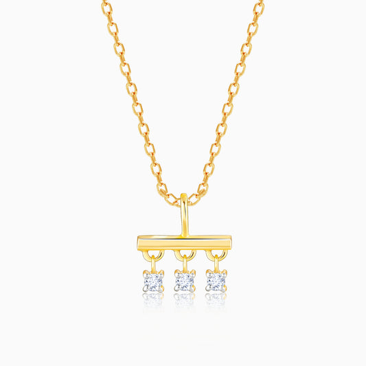 Gold Triple Jewel Diamond Pendant