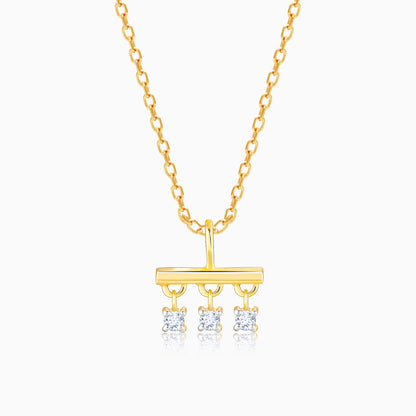 Gold Triple Jewel Diamond Pendant