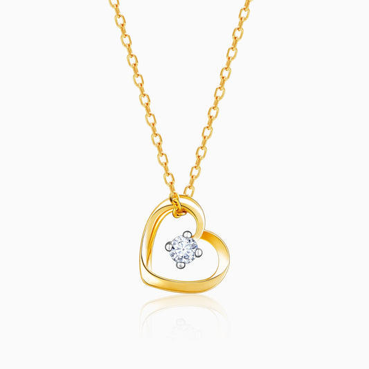 Gold Heart Diamond Pendant