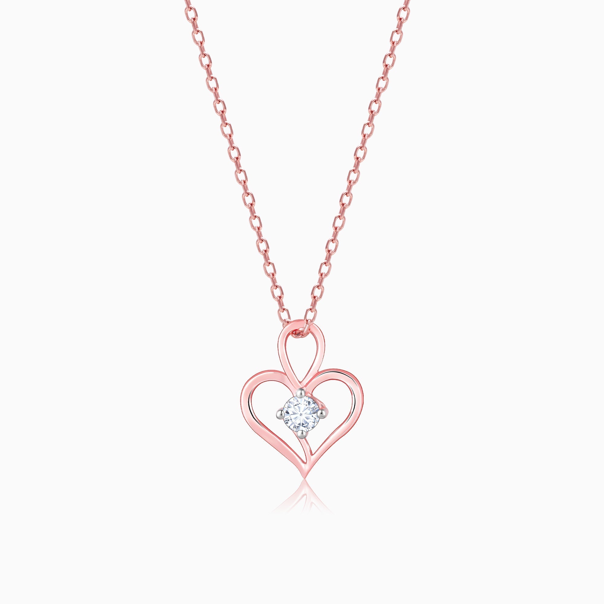 Real Diamonds Round Heart Shape Diamond Pendant For Women In 14kt Rose Gold  Fine Jewelry, Weight: 2.92 Gram at Rs 33020 in Surat