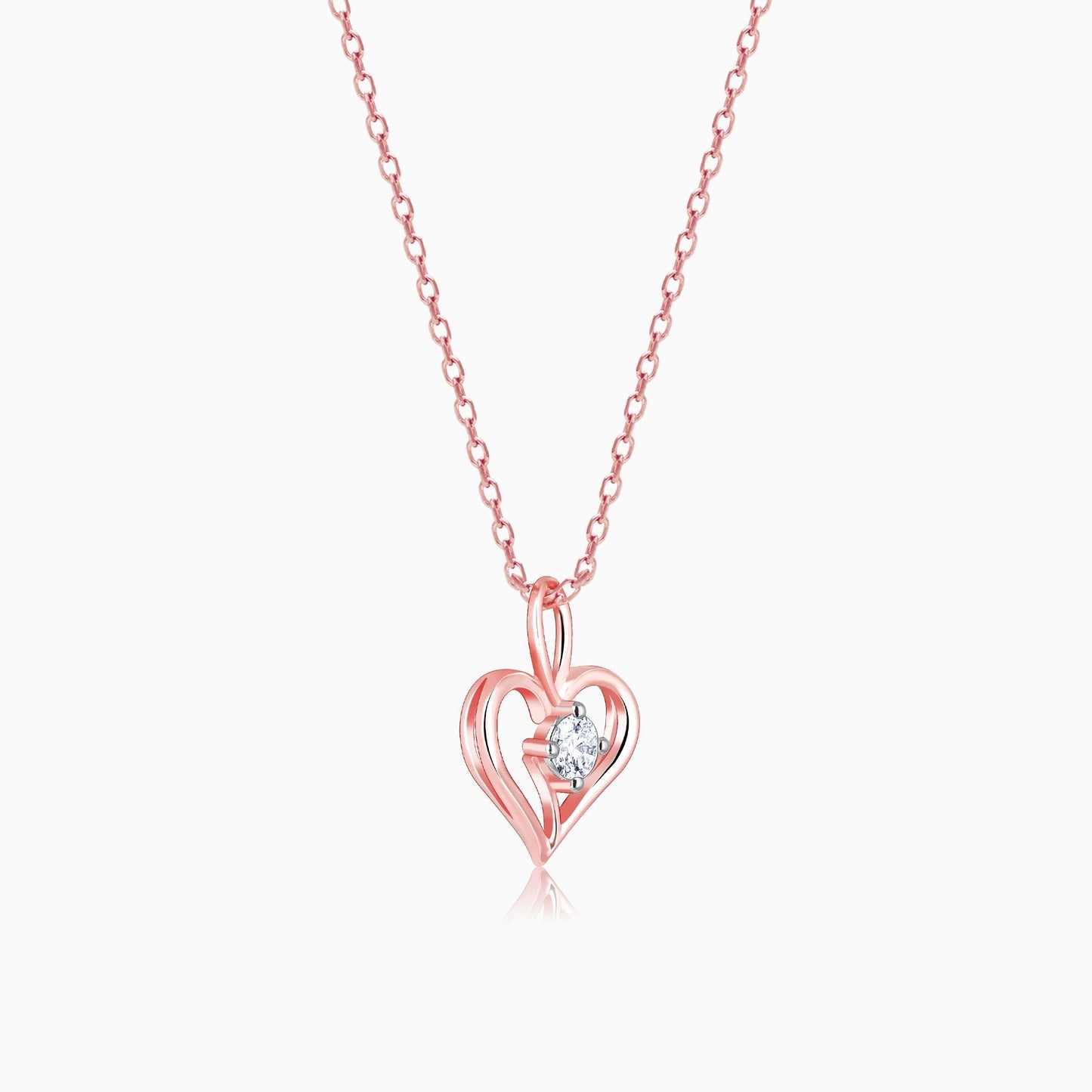 Rose Gold Beating Heart Diamond Pendant