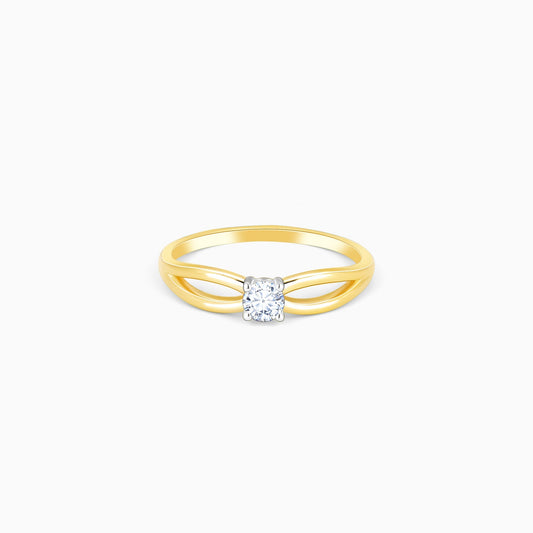 Gold Charming Magic Solitaire Diamond Ring