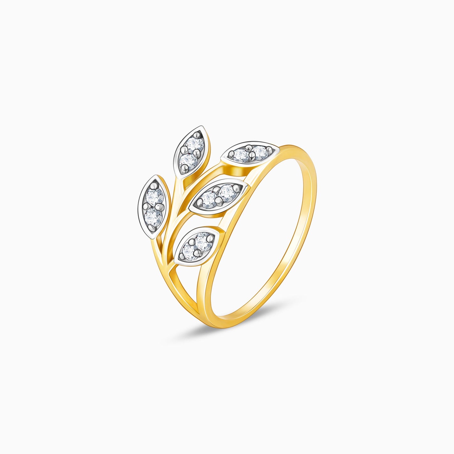 Gold Leafy Love Diamond Ring