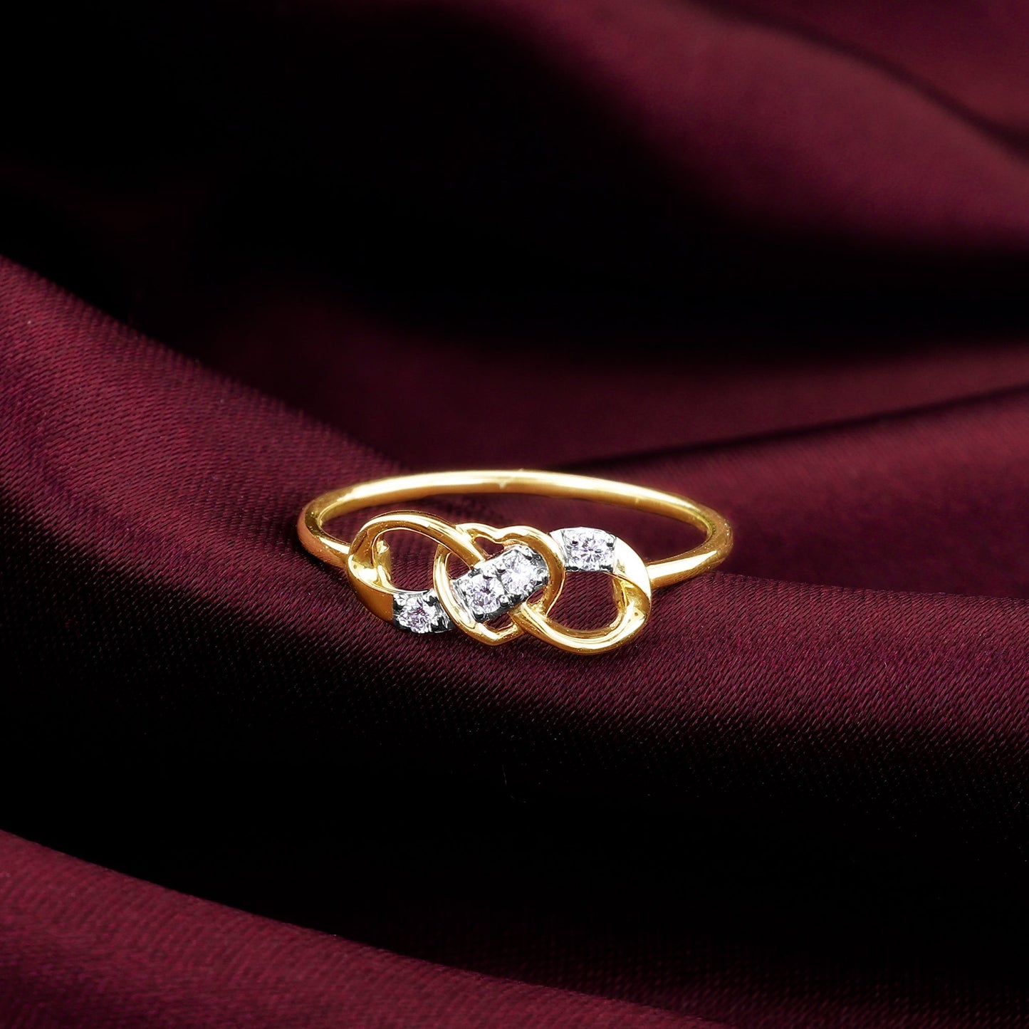 Gold Infinity Heart Diamond Ring